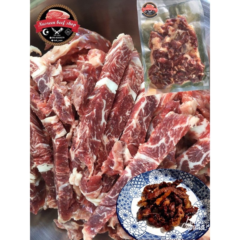 เนื้อเค็ม เนื้อโคขุนอย่างดีหมัก 500กรัมฮาล้าล 100% นุ่มอร่อย