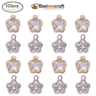 ชุดประดับเพชร Cubic Zirconia ทรงดอกไม้ 100 ชิ้น