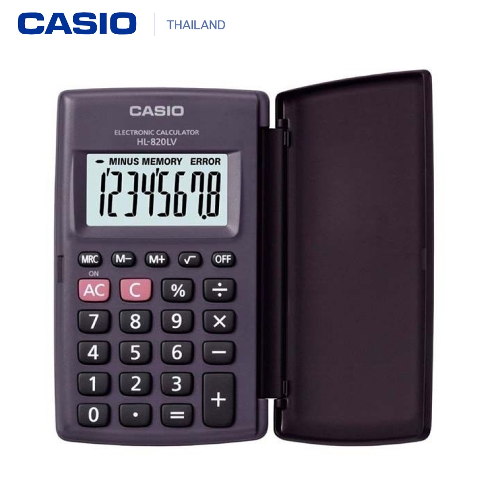 CASIO เครื่องคิดเลข รุ่น HL-820LV(สีดำ-สีขาว) 8 หลัก ของแท้ 100% ขนาดเล็กพกพา ประกันศูนย์เซ็นทรัลCMG 2 ปี Casio HL820