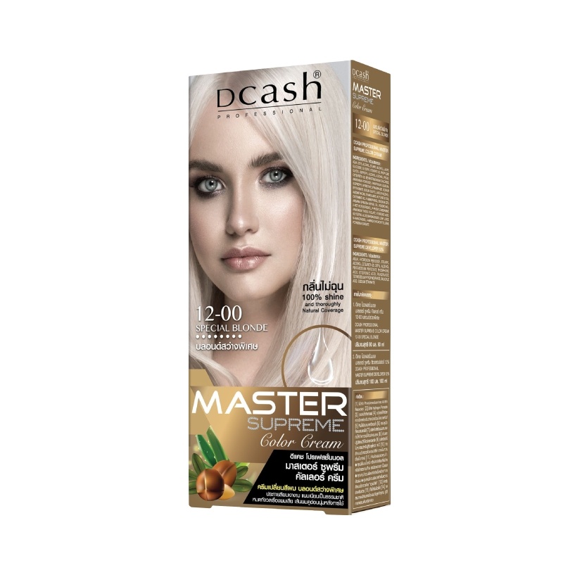 Dcash สีย้อมผม ดีแคช มาสเตอร์ ซูพรีม คัลเลอร์ ครีม 12-00 สีบรอนด์สว่างพิเศษ