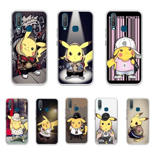 Pikachu สวย การ์ตูน  เคส for VIVO Y15 2020/Y12/Y17 / Y85/V9/V9Pro / Y91/Y95/Y93 / Y11 2019 / Y19 case Soft TPU เคสซิลิโคนอ่อนนุ่ม Couple Phone Cover