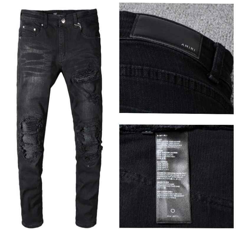 32/38 พร้อมส่ง ป้ายครบ ไฮเอน​ AMIRI  MX1 CLASSIC JEAN classic patched leather jeans
