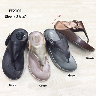 prettycomfort รองเท้าเพื่อสุขภาพ รองเท้าแตะคีบสไตล์fitflop ประดับด้วยอะไหล่ดอกไม้ FF2101 เล็กกว่าปกติ1ไซส์