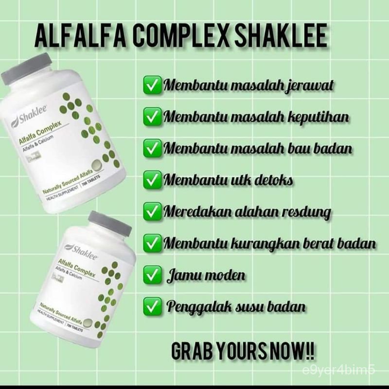 2021alfalfa Complex Shaklee 330 Tablets2022 Kvp4 E9yer4bim5 Thaipick 1112