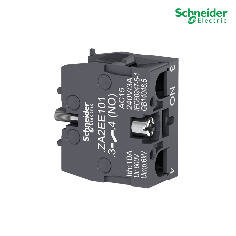 Schneider Electric - คอนแทคบล็อค สำหรับปุ่มกด XA2E, ขนาดหัว 22 มม, 1NO_ZA2EE101 ที่ร้าน PlugOn