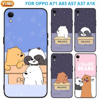 เคส OPPO A17 A77s A76 A96 A57 A77 A95 A74 A15S A15 A16 A16K A53 A33 2020 มือถือสำหรับเคสโทรศัพท์มือถือลายหมีสําหรับ