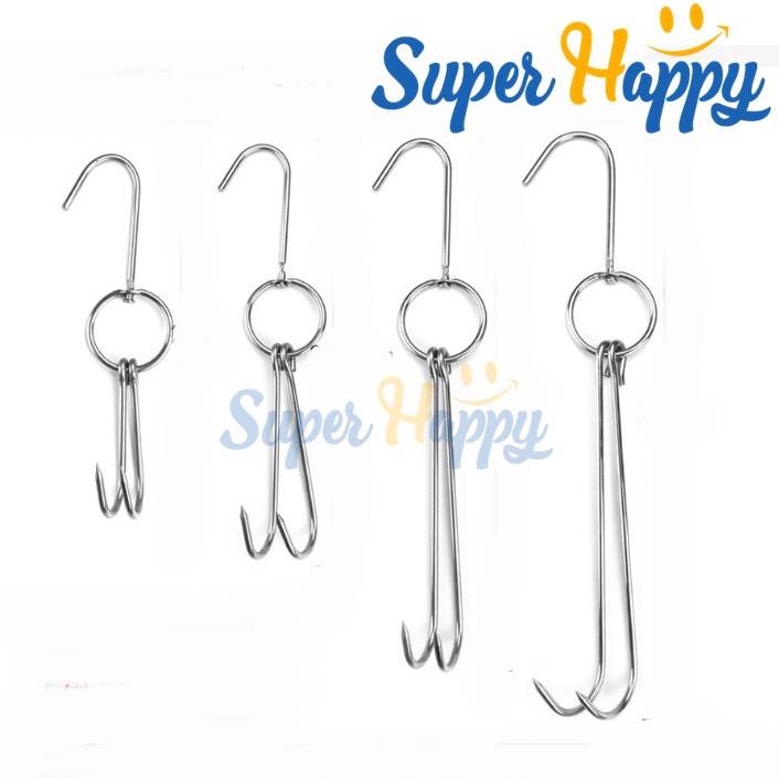 ตะขอแขวนเป็ด ตะขอแขวนเป็ดย่าง แขวนไก่ สเตนเลส ตะขอ 2 แฉก (Stainless Steel Duck Hooks Duck Butcher ) ราคา ถูกที่สุด ดีลบีเคเค