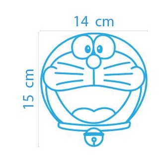 สติ๊กเกอร์ ตัด ไดคัต ลายเส้น หน้า โดเรมอน 14x15ซม. โดราเอมอน Doraemon แต่ง รถ ติดมอเตอร์ไซค์ วัสดุเป็น PVC กัน