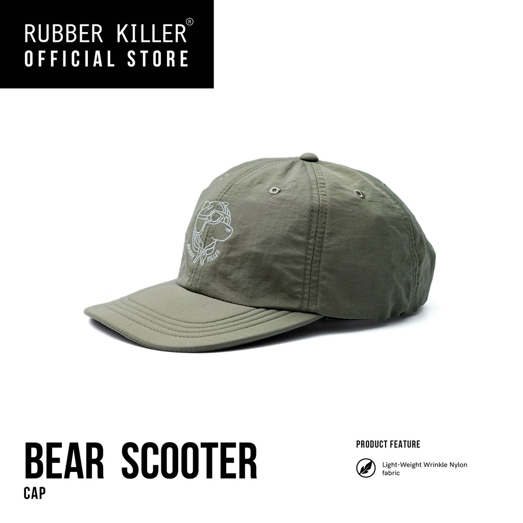 Rubber Killer - BEAR SCOOTER - WRINKLED NYLON CAP - Olive - 100390018