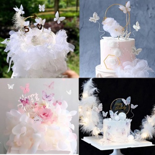 อุปกรณ์ตกแต่งเค้กลายผีเสื้อดอกไม้ผีเสื้อ creative butterfly cake Topper Cake decoration