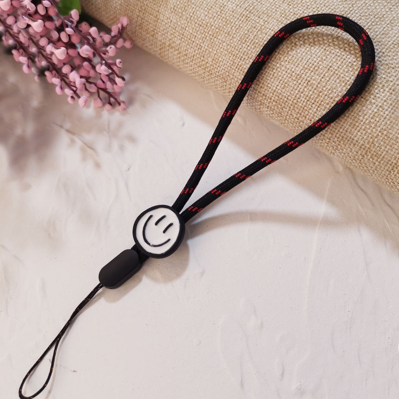 น่ารักรอยยิ้มใบหน้าสายคล้องมือไนลอนสายคล้องโทรศัพท์อ่อนโทรศัพท์มือถือสากลน่ารักเสน่ห์เชือกเส้นเล็กสำหรับ Phone - รูปที่ 4