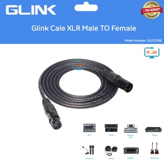 Glink GLDC008 Cale XLR Male TO Female สายไมโคร XLR โฟน 3เมตร 5เมตร