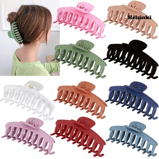 [ HEL ] Women Solid Color Hair Claw Elegant Hairpin Barrette Headwear Clip Accessories