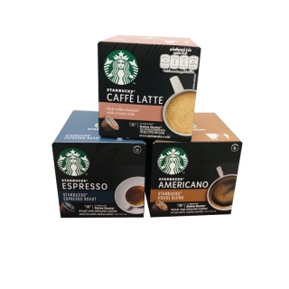 Starbucks by Nescafe Dolce Gusto สตาร์บัคส์ เนสกาแฟ โดลเช่ กุสโต้ 1 กล่องมี 12 แคปซูล Cafe Latte, Espresso, Americano