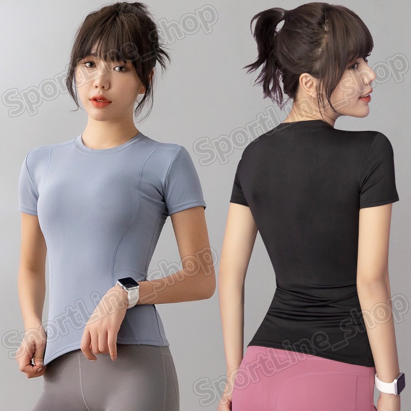 เสื้อยืดออกกำลังกายใส่วิ่ง ใส่ออกกำลังกาย เสื้อแขนสั้น เสื้อยืดลำลอง ผ้านิ่มระบายอากาศได้ดี ทรงรัดรูปใส่แล้วเข้ารูปสวย