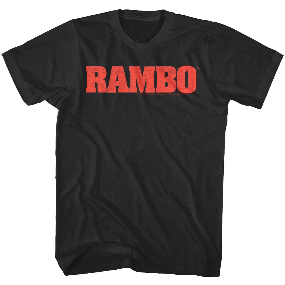 เสื้อยืด พิมพ์ลายโลโก้ภาพยนตร์ Rambo Sylvester Stallone Soldier สไตล์ทหาร สําหรับผู้ชาย