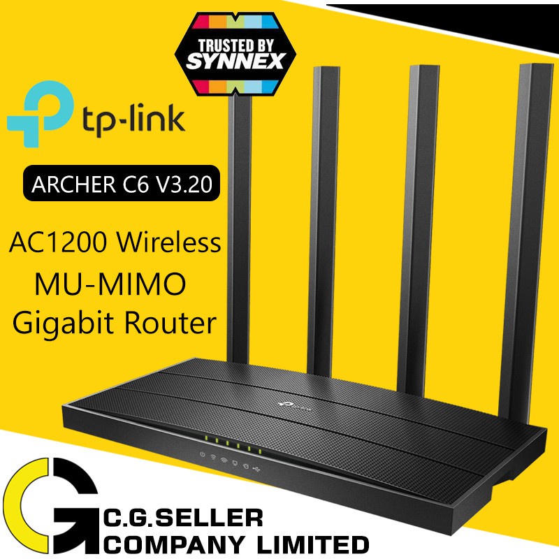 TP-Link Archer C6 Ver3.20 ประกันศูนย์LIFETIME SYNNEX AC1200 Wireless MU ...