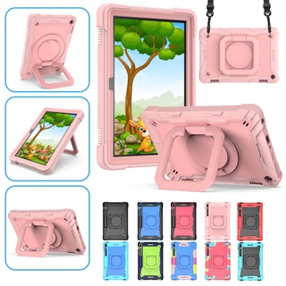 Shockproof Kids Case For Samsung Galaxy TAB S8 11 2022 X700/X706 TAB A7 Lite 8.7 T220/T225 Tab S7 Plus 12.4 T970/T975 S7 FE 12.4 2021 T730/T733 Tab S8 Plus 12.4 X800/X806 Silicone+PC 360 Rotating Handle Heavy-duty Anti-drop Tablet Protective Case Cover