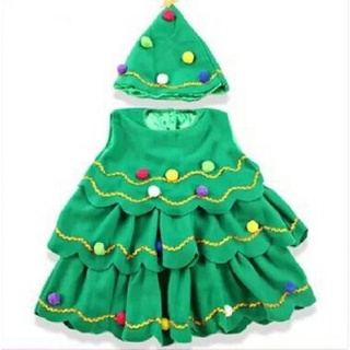 Xmas tree dress (แถมหมวกด้วย)