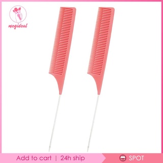 [🆕MEG-11--] 2pcs Pink ABS Weaving Highlighting Foiling Hair Comb for Salon Dyeing Combs