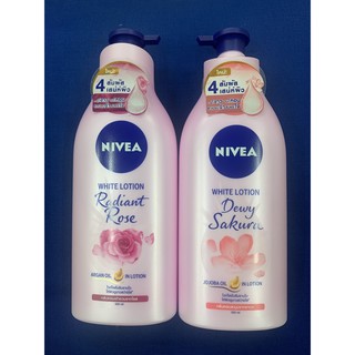 โลชั่นนีเวีย Nivea White Lotion ขนาด 525 มล.(สูตร Radiant Rose/Dewy Sakura)กลิ่นหอมเย้ายวน ผิวขาวดูกระจ่างใส(ราคาพิเศษ)