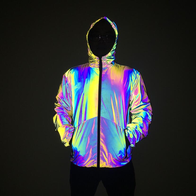 Reflective on sale windbreaker men's