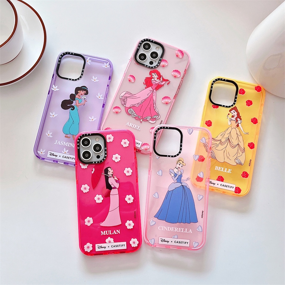 Casetify Disney Belle Princess iPhone 14 15 Pro Max Case iPhone 12 13 Pro Max การ์ตูน Ariel สีสันสดใ