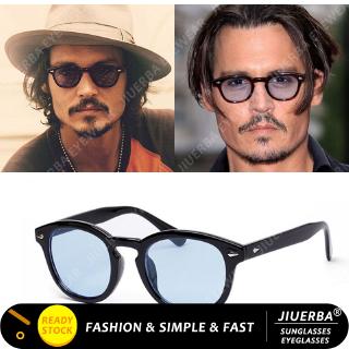 【พร้อมสต็อก】Johnny Depp Style INS Fashion Candy Color แว่นกันแดดวงรีเล็กผู้หญิง / ผู้ชาย