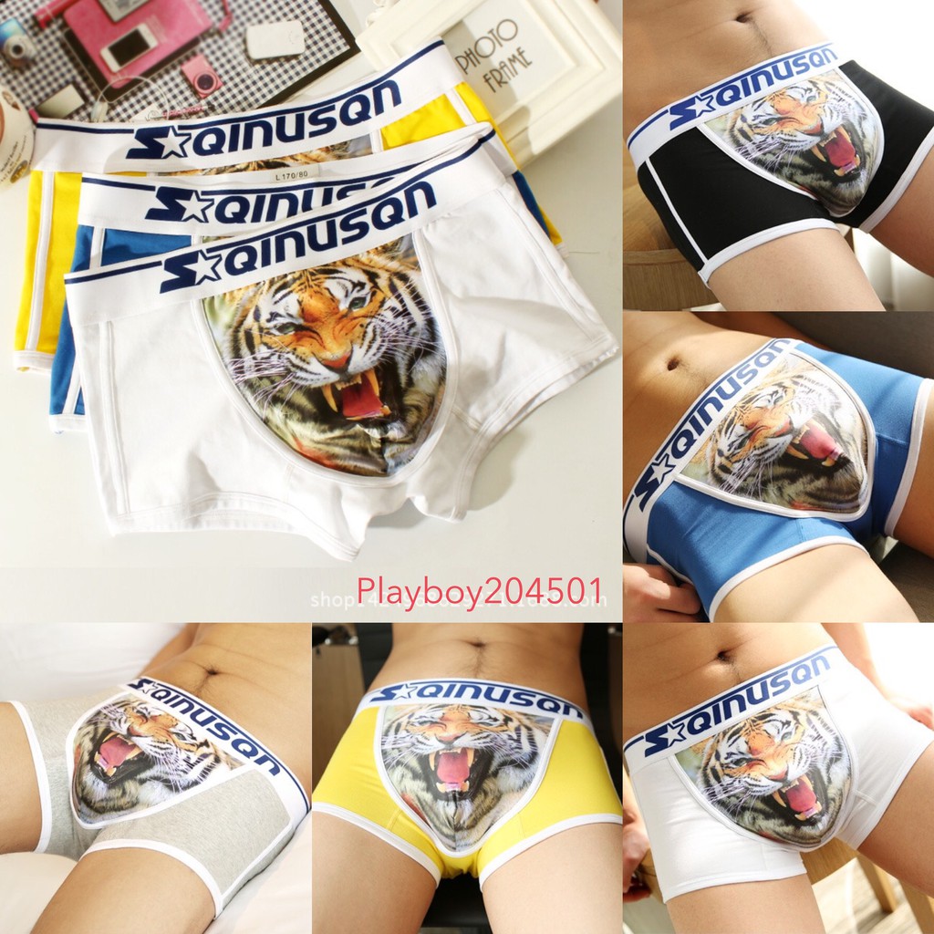 กางเกงในชาย SPORT SQINUSQN ของแท้ 100% บ๊อกเซอร์ Boxer สีและแบบตามภาพ ยืดได้ ใส่สบาย พร้อมส่ง (แบบลายเสือ ) – โปรปัง
