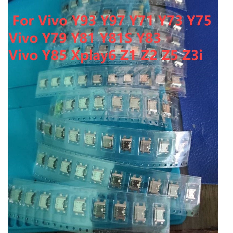 ปลั๊กแจ็คซ็อกเก็ตชาร์จ USB สําหรับ Vivo Y93 Y97 Y71 Y73 Y75 Y79 Y81 Y81S Y83 Y85 Xplay6 Z1 Z2 Z5 Z3i 10-100 ชิ้น ซ็อกเก็ตชาร์จ ก้นชาร์จ