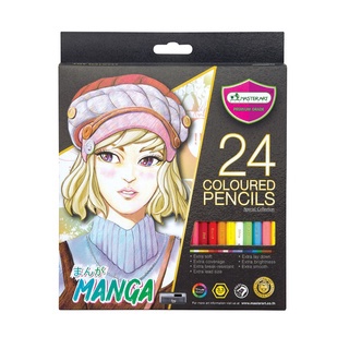 Master Art สีไม้ ดินสอสีไม้ 24 สี รุ่นมังงะ Special Collection จำนวน 1 กล่อง สีวาดการ์ตูน