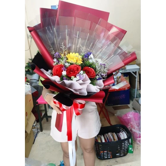 ช่อเปล่าใส่ธนบัตร พร้อมตกแต่งดอกไม้10-20-30ซองมีสีทีหลากหลาย
