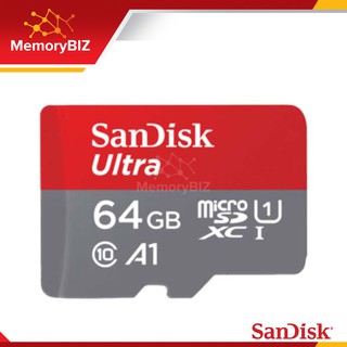 SanDisk Ultra Micro SD Card 64GB SDXC Class10 A1 อ่าน120MB/s (SDSQUA4-064G-GN6MN) ใส่ โทรศัพท์เล่นแอพ Nintendo Switch