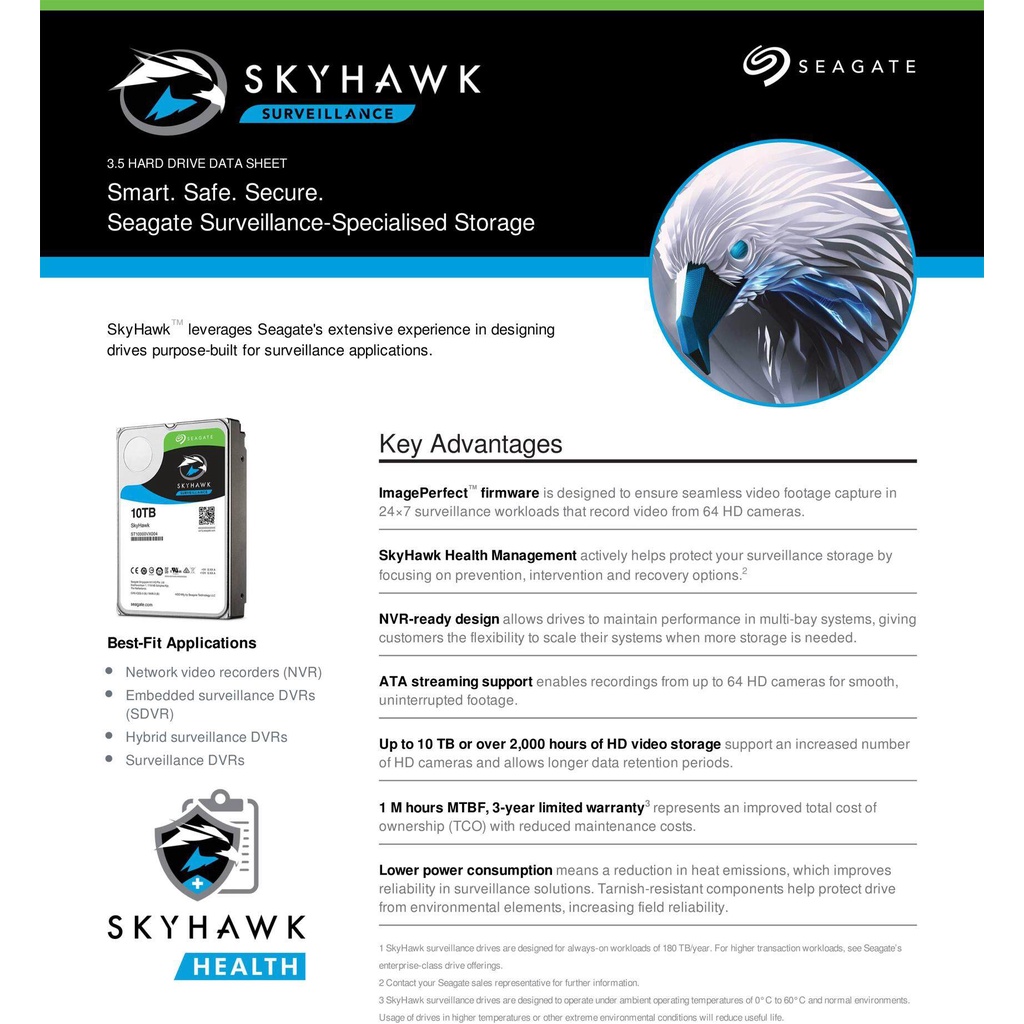 [ส่งฟรี] Seagate 2TB SkyHawk HDD CCTV Internal - ST2000VX008 BY N.T Computer hgQd