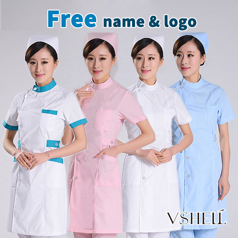 [VSHELL]ฟรีชื่อขัดชุด Lab Coat Doctor เสื้อแขนยาวสีขาว Doctor Service Doctor Overalls เสื้อผ้าพยาบาลห้องปฏิบัติการ Pharmacy เสื้อผ้า