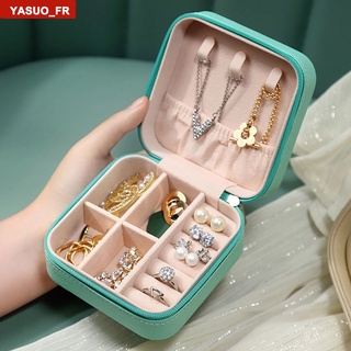  Convenient Jewelry Storage Box Home Travel Earrings Necklace Ring Jewelry Princess Storage Jewelry Box 【YASUO】