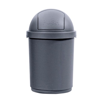 ถังขยะทรงกลางพร้อมฝากด ขนาด 28 ลิตร สีเทา ถุงขยะ Medium Trash Can with Press Lid Size 28 Liters Gray