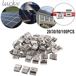 LUCKY~20/30/50/100Pcs Edge Clip Solar PV Cable Value  Cable Tie Stainless Steel#Ready Stock