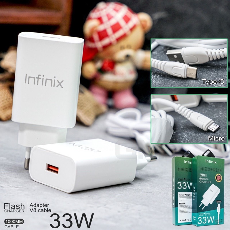 Tc Travel Charger ต้นฉบับ Infinix Fast Charging 33W Quick Charge