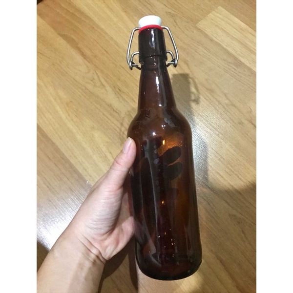 WAS Brown Glass 330ML 1 Bottle with Stopper วอสขวดแก้วสีชา ขนาด 330 มิลลิลิตร พร้อมฟ้าปิด มือสอง