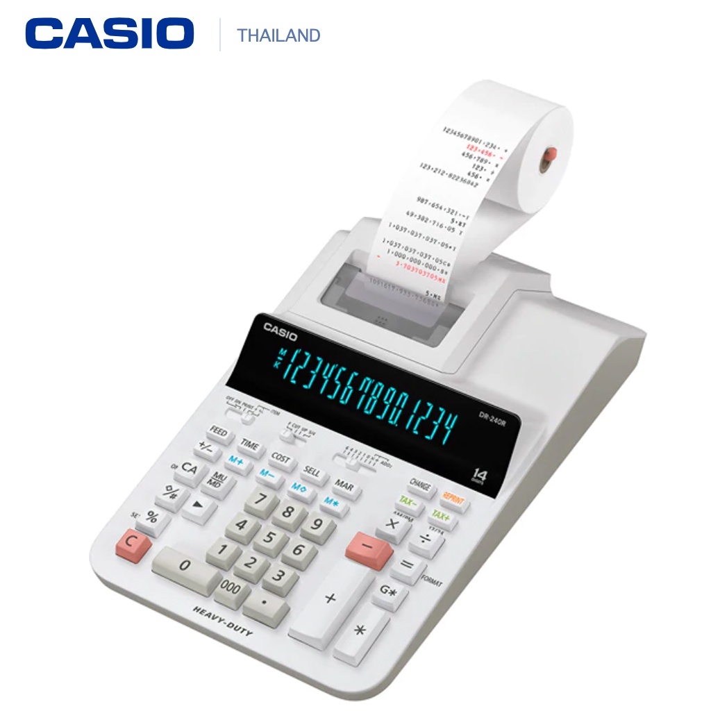 เครื่องคิดเลข Casio รุ่น DR-240R-WE แบบพิมพ์กระดาษได้ - มั่นใจ ของแท้ 100% ประกันศูนย์ CMG 2 ปีเต็ม 