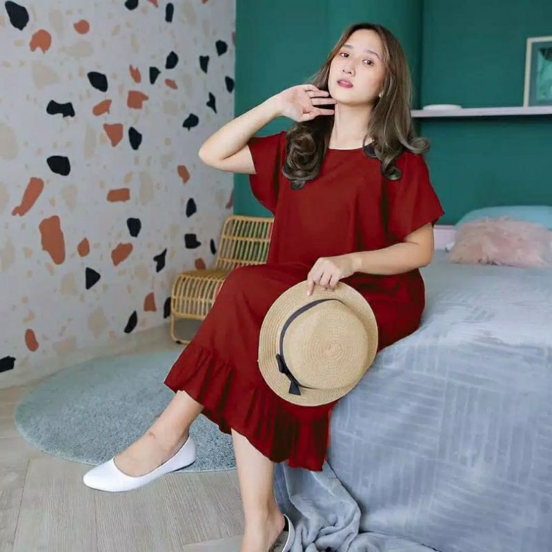 VIRAL RUFFLE DRESS // PLAIN Ruffled Dress