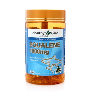 Healthy Care Squalene 1000mg 200 Capsules เฮลท์ตี้ แคร์ อาหารเสริมน้ำมันตับปลาฉลามน้ำลึก