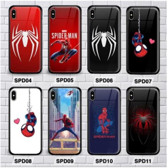 XIAOMI MI 8, MI 8 SE, MI 9 PREMIUM CASE CASING GLASS SPIDERMAN MOTIF