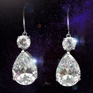 Luxury Water Drop Earrings Fashion Silver Color Zircon Stone Earrings