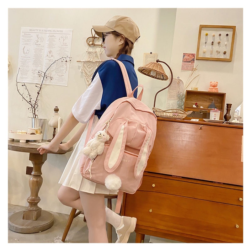 (A051) 16 นิ้ว - กระเป๋าเป้หูกระต่าย Rabbit สไตล์เกาหลี