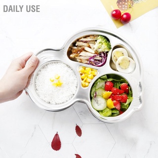 Daily Use 304 Stainless Steel Divided Food Plate Cartoon Shape Lunch Dinner Tray for Kids