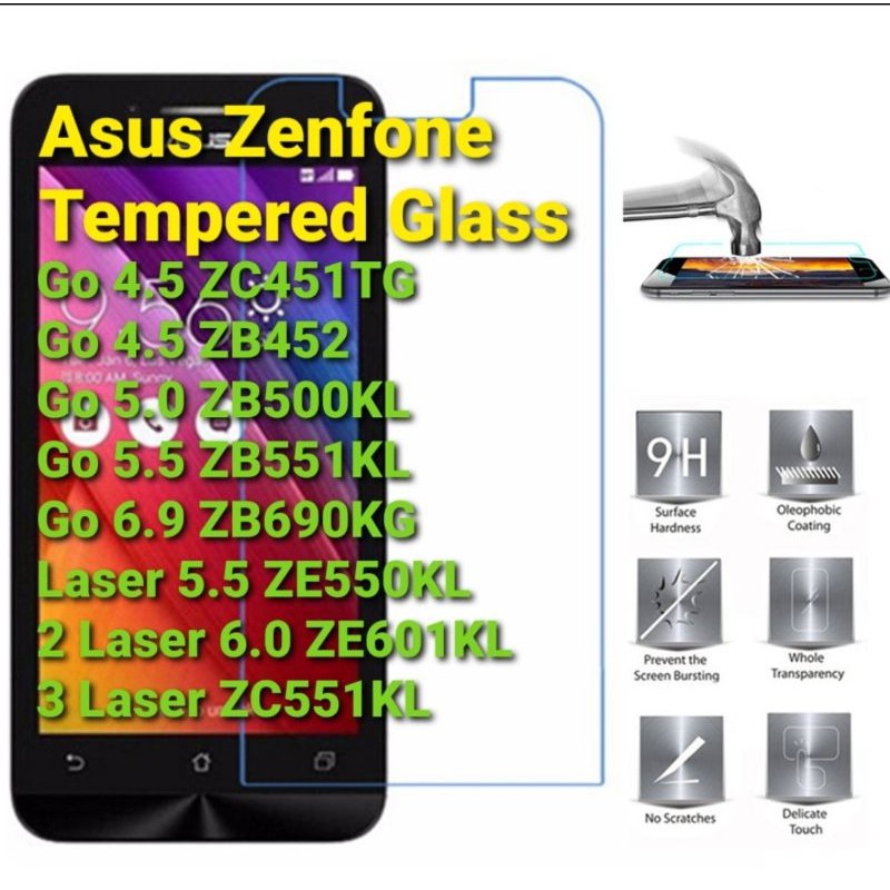 Asus Laser ZE500CL ZC451TG ZC551KL ZE601KL  ZB452 ZB500KL ZB551KL ZB690KG Tempered Glass Screen Prot