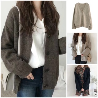 🌸NICHA🌸เสื้อไหมพรมอุ่นๆ แบบเรียบมินิมอล minimal cardigan