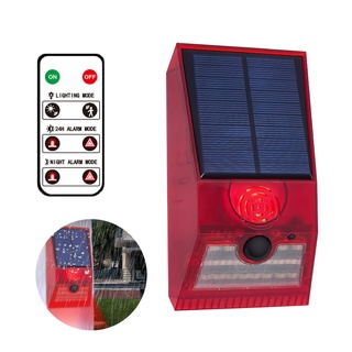 Motion Induction Wall Lamp Outdoor Solar Charging Flash Sound Alarm Lamp Waterproof Wall Mounted Lamp With 6 Lighting Modes